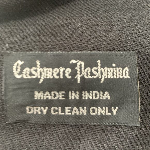 Cashmere Pashmina Floral Jeweled Embroidered Shawl Wrap Made in India 30"x72" - Picture 2 of 9